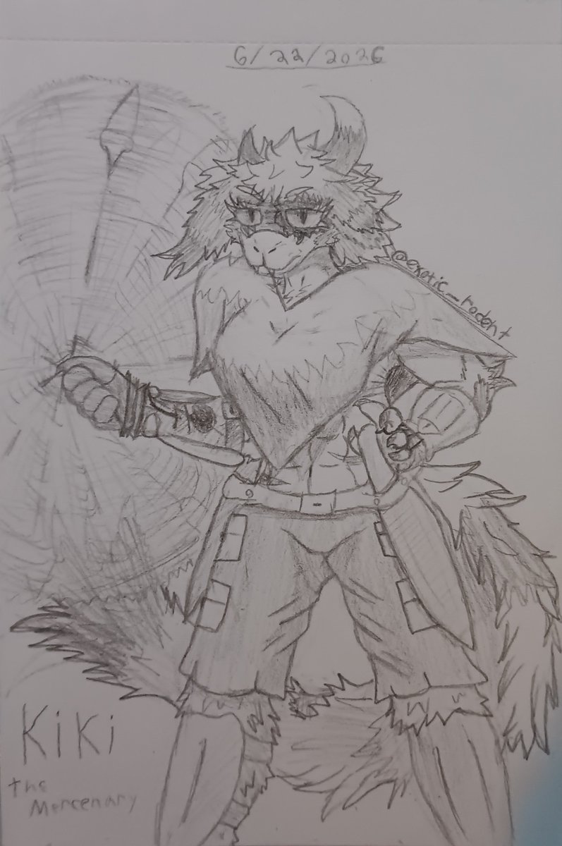 Mr_ExoticTheRat's tweet photo. Remade a version of my OC Kiki that's a mercenary (first is new version, second is old) https://t.co/1A3vyjyNW5