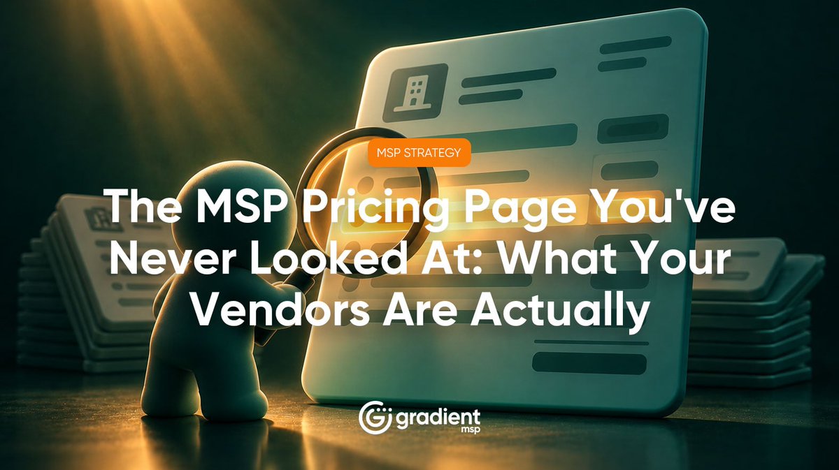meetgradient's tweet photo. Most MSPs know their average margin.
 
Very few know what their vendors are actually charging them at the line-item level. 📊
 
#MSP #ManagedServices #MSPOperations

The MSP Pricing Page You've Never Looked At: What Your Vendors Are Actually Charging You https://t.co/YVH9IjJs6D https://t.co/ymF9lr0ipQ