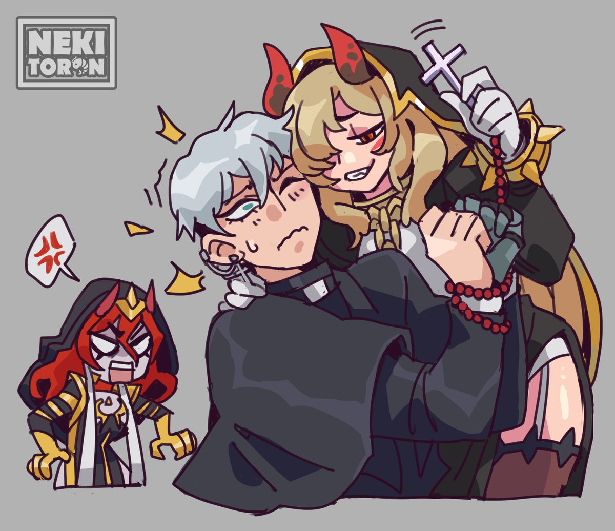 nekitoototo's tweet photo. Season of demons... ┌(。Д。)┐✝️
#AU #kirizuki #shion #Overwatchfanart https://t.co/gUBRs1YQtn