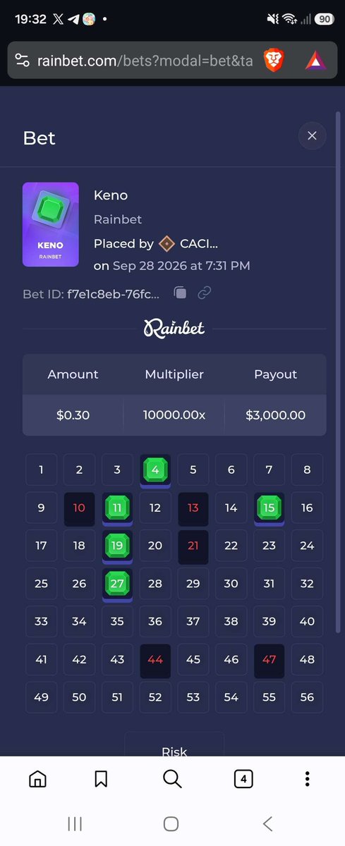 paul_brns's tweet photo. 10,000X ON KENO 3000 USDT

0.30 CENTS BET SIZE

4 11 15 19 27 

THE NUMBER I GIVE ON DISCORD

WTF 

join "mitchjones" code on @rainbetcom
@MitchJonez https://t.co/kBFz4WcHSl