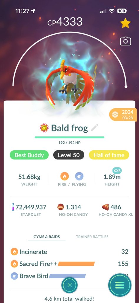 baldfrogjud's tweet photo. Do you have one of these?

Theoretically could be 1 of 1? It was eligible to be XXS because I claimed it over a year after the research dropped and after Pokemon started to be eligible to be XXS.
I have looked a bunch online to try to find anyone else with one and have only found people with the sized Lugia. The Ho-oh was on page 1 though, with no time gate unlike the Lugia, which probably means many more people accidentally saved the Lugia.

Yes I'm taking offers on trades for it, but its gotta be something crazy. Send me a DM or comment if you got something to offer.
#PokemonGO #PokemonGoApp