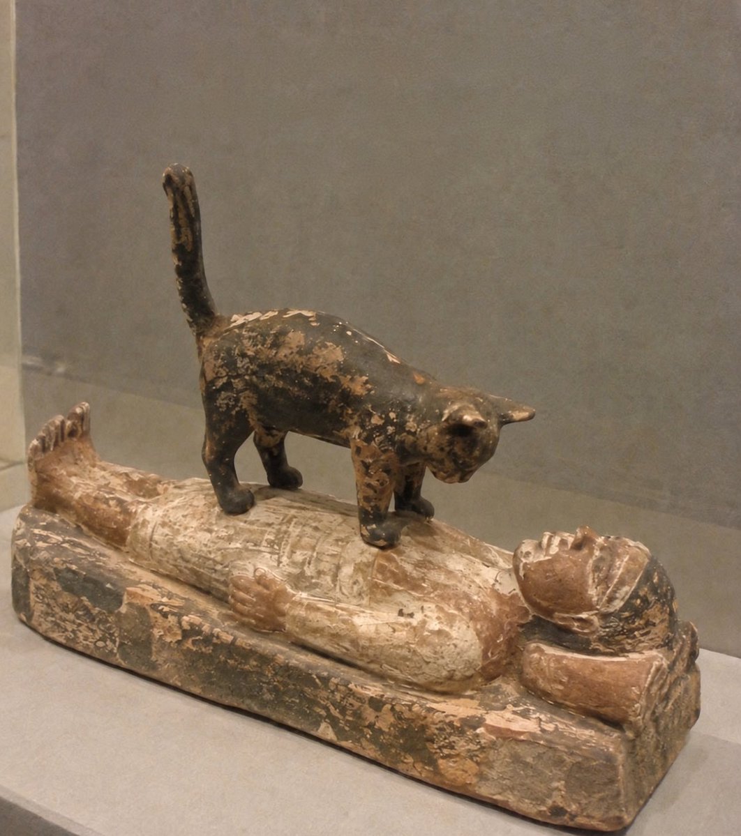 Puppieslover's tweet photo. Real artifacts from ancient Egypt confirms that cats have never understood personal space and been bordering their humans 4000 years ago https://t.co/QOtxMZuuP4