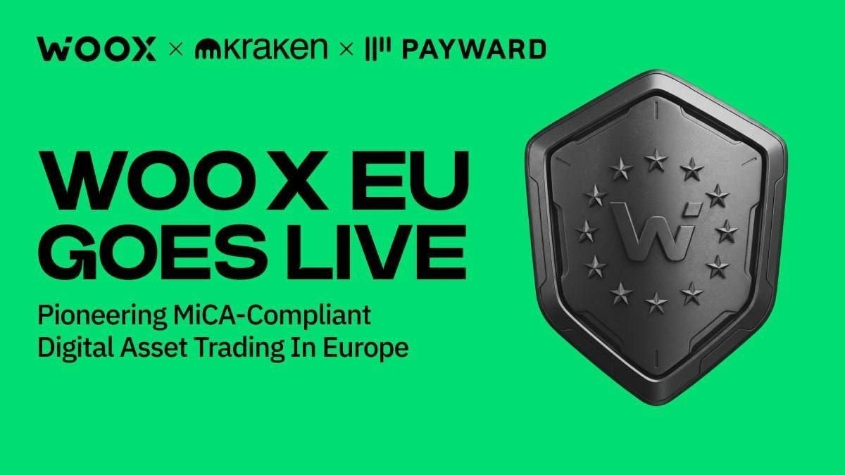 CoinLabVerse's tweet photo. Big move for European traders. @_WOO_X just launched WOO X EU as part of the strategic MOU framework established with @Payward, infrastructure behind @krakenfx. 
That means B2B enterprise tech powering custody and deep order books under full MiCA compliance. Deposits and withdrawals are open across the EEA today before spot trading goes live. Get set up early.