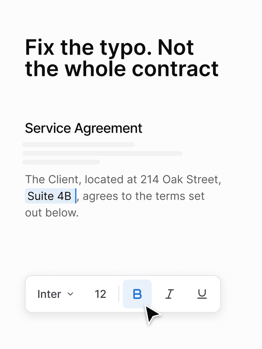 ZenDocs_com's tweet photo. One wrong address on a signed contract shouldn't mean redoing the whole document in Word 📄✍️

Open the PDF, fix the line, download. That's it - no re-export, no formatting chaos, no "I'll resend it tomorrow."

Try editing your next PDF directly. It's faster than you think 🔥 https://t.co/7OrjMjgr8b