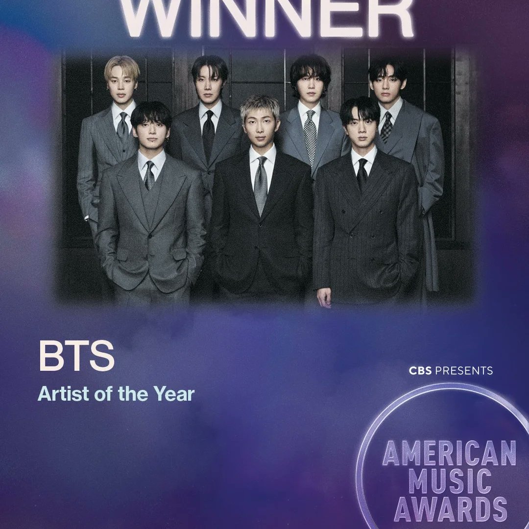 marlenelramm's tweet photo. BTS venceu TODAS as categorias em que concorreu no AMAs! Parabéns por Artist of the Year, Best Male K-pop Artist e Song of the Summer. https://t.co/jxcUyyzZYi