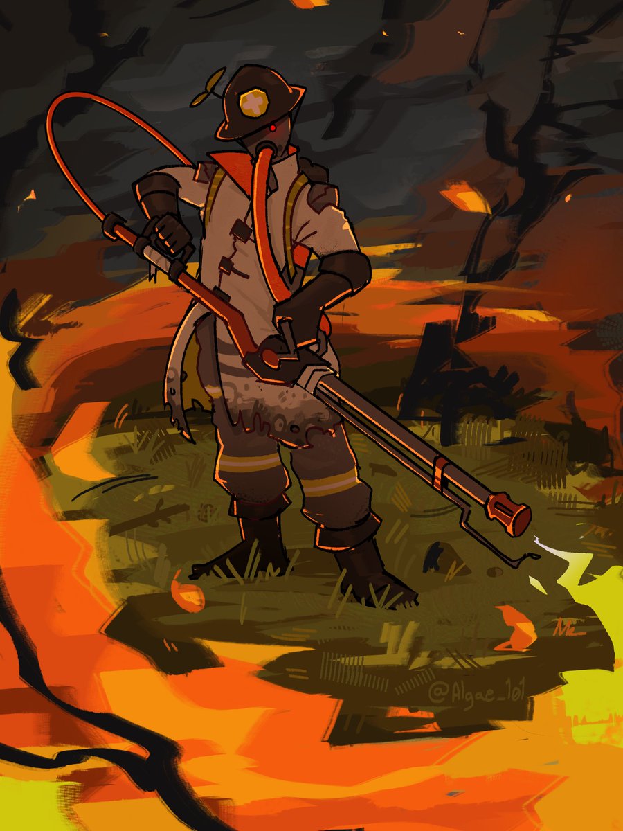 Algae_101's tweet photo. What if I gave my dnd character a cool ass flamethrower https://t.co/PLXQ9NmWBp