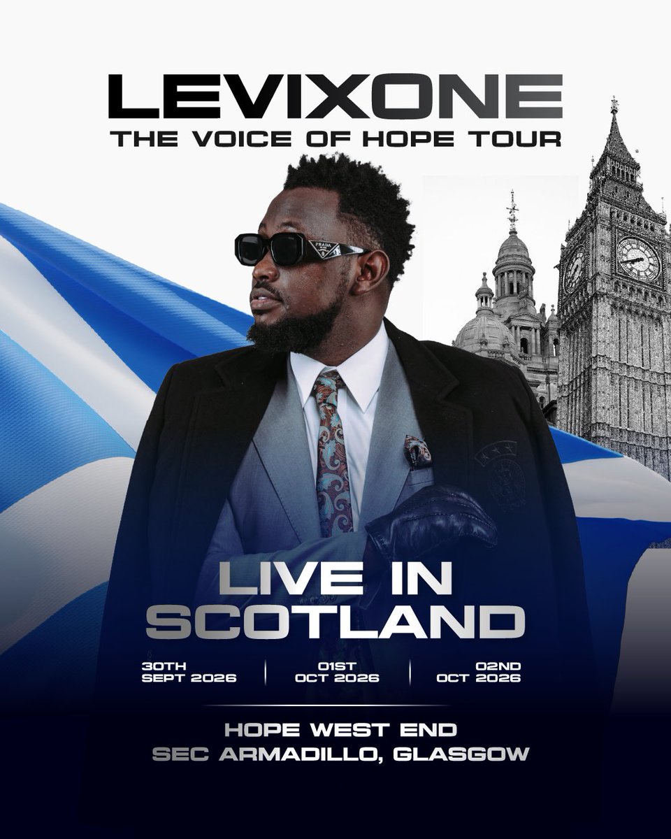 levixone's tweet photo. The Voice of Hope World Tour continues! ✈️ 🏴󠁧󠁢󠁳󠁣󠁴󠁿

Scotland, see you this week in Glasgow! 🕰️🔥
Then we meet at Serena Hotel on 7th November for The One Tym Experience. 🙏🏽❤️

One stage. One experience. One Tym.
#VoiceOfHopeTour #OneTymExperience #Levixone https://t.co/JKRQ4bwMKz