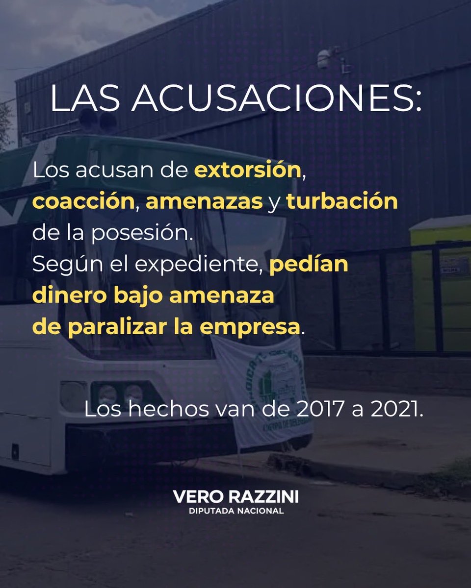 RazziniVeronica's tweet photo. ¡Camioneros, al banquillo! 🚨
En la nueva Argentina, el que extorsiona rinde cuentas y la impunidad sindical empieza a terminar.
Desde hoy son juzgados Cabaleyro y Espíndola, jefes del gremio de los Moyano en San Nicolás. Los acusan de extorsión y coacción por bloquear una empresa.
#MafiaSindical