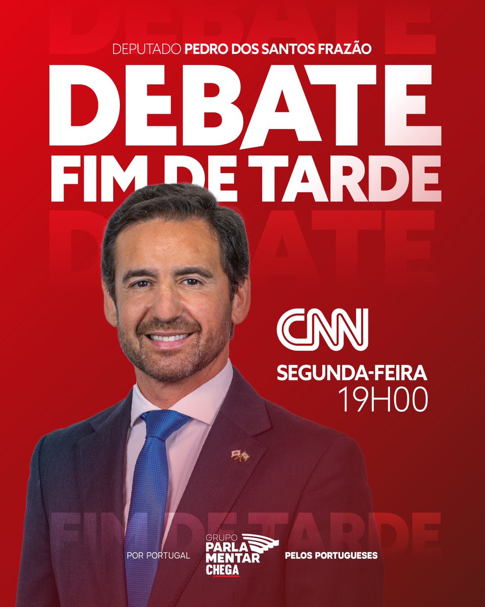 Pedro_Frazao_'s tweet photo. 📺 HOJE, A PARTIR DAS 19H, NA CNN PORTUGAL
Estarei em directo para mais um debate sobre os temas que marcam a actualidade nacional.
Sem rodeios. Sem fugir às perguntas. 🇵🇹
Conto convosco!
#CNNPortugal #Portugal #Política https://t.co/GHeCbVa6EI