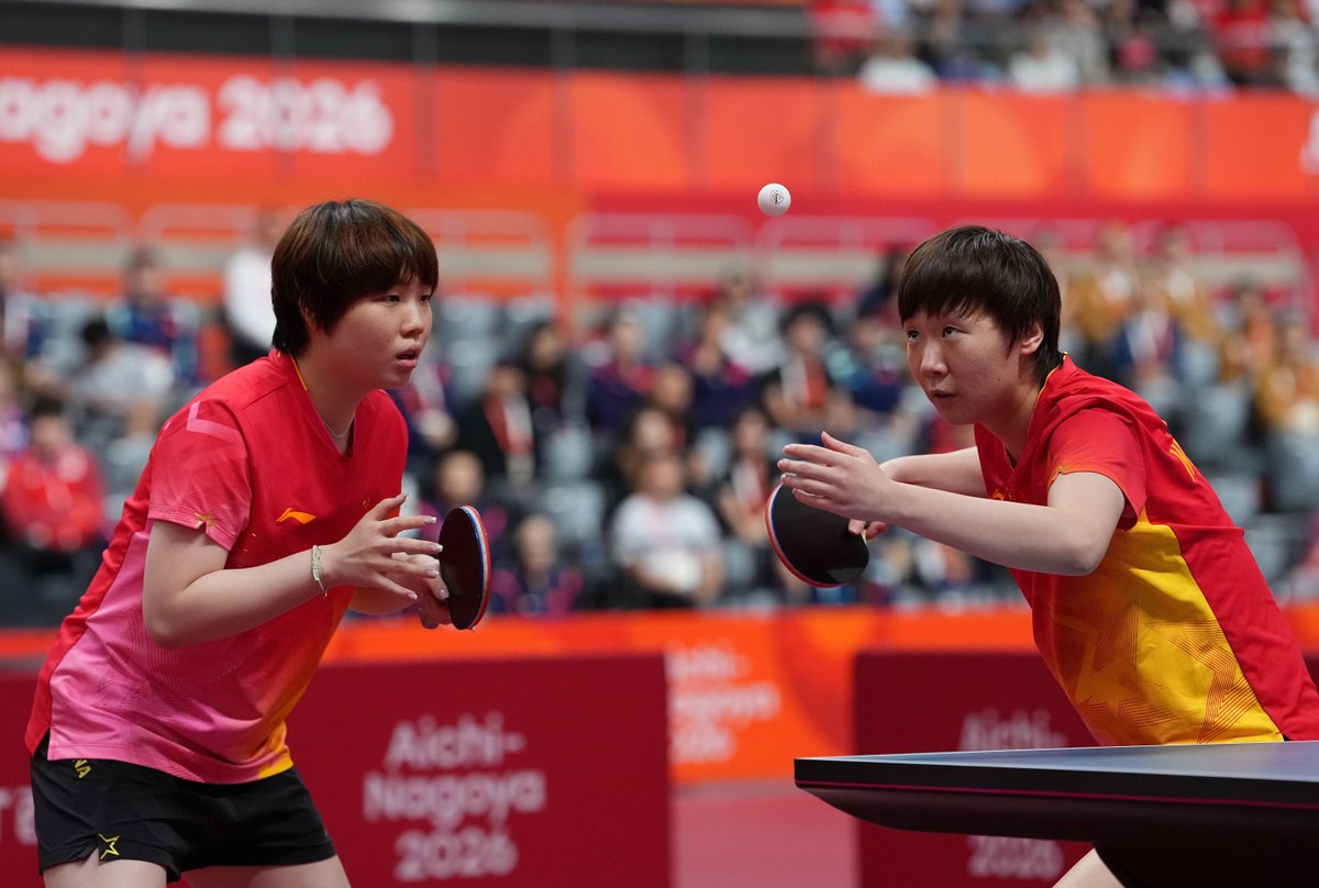 ChinaDaily's tweet photo. China swept the men's and women's 4x100m relay titles on Day 9 of the 2026 Asian Games on Monday, while wrapping up the table tennis competition with six of the seven gold medals. https://t.co/W5qyHLk1He