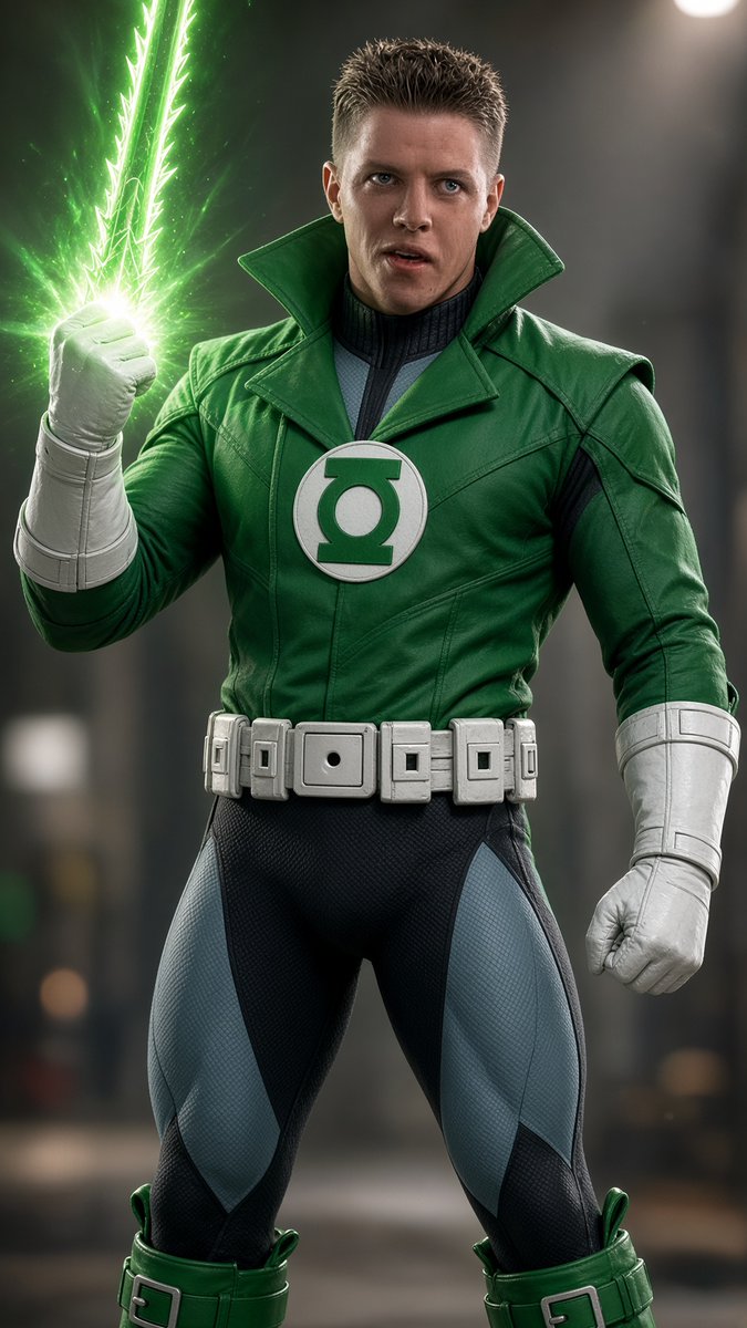 EthanVanSciver's tweet photo. That's cool.  Good casting.  If I were making a GREEN LANTERN movie in the 1980s, my dream casting would be either Biff from BTTF or Billy Idol. https://t.co/q6V7M8gzGg