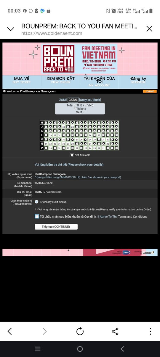 Phattnam's tweet photo. บัตรเหลือประมาณนี้
ใครสะดวก ไปหา บป กันนะคะ
ถ้าบัตรไม่หมด ชั้นจะกดอีกใบ!!!!
#BounPremFMinVietnam
#BounPrem #BackToYou
#GMMTV #GoldenAVietnam https://t.co/dNyXbKFHvH