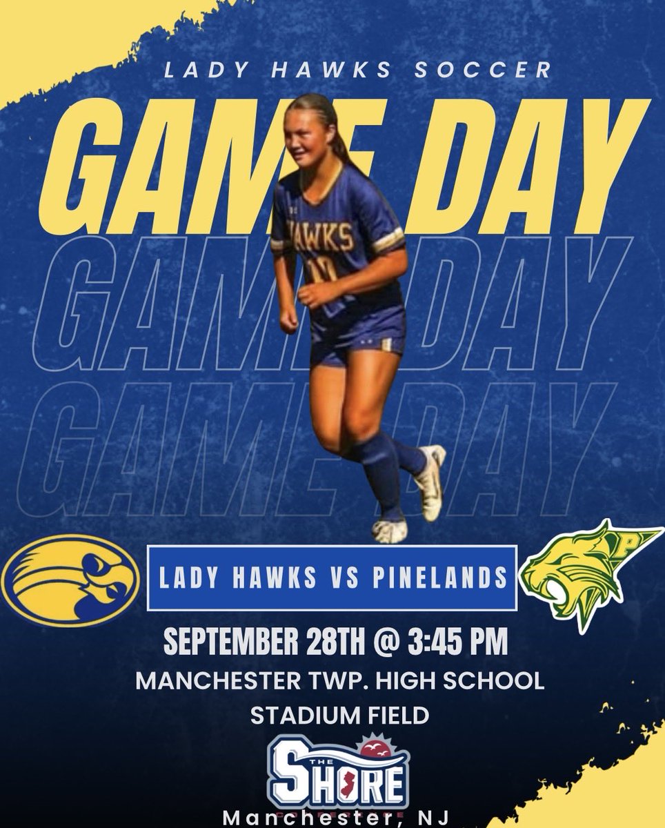 HawksWSoccer21's tweet photo. ‼️ GAME DAY ‼️

Home vs Pinelands at 3:45 PM! Come out and support your Lady Hawks! 

@MTHS_Sports @MTSD_DPedroza @MTHSPrincipal @MTHSboosterclub https://t.co/M5HpXaPnBl