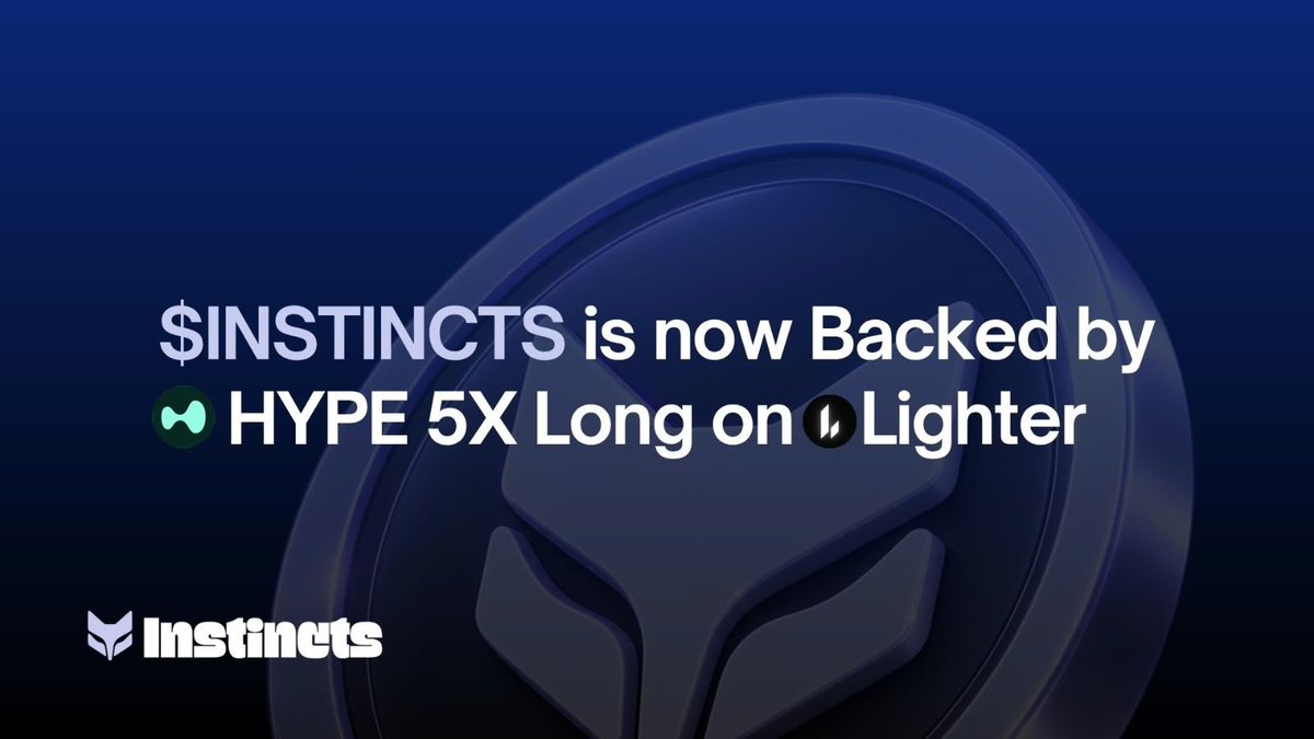 InstinctsMRKT's tweet photo. Instincts is now backed by $HYPE 5X Long on @Lighter_xyz 

Update:
Due to Robinhood RPC issues token is not getting indexed in external applications.

You can trade token directly on https://t.co/Xztqjdedlj 

We are working with external providers to list Instincts ASAP. https://t.co/USxax9p0pj