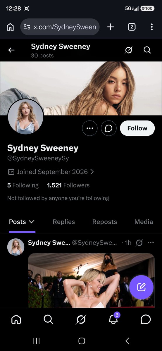 BenKimbrell64's tweet photo. FAKEASS SYDNEY SWEENEY @SydneySweeneySy. ACCOUNT BASED AND CONNECTED IN INDIA. STICK TO RUNNING QUICKY MARTS WOULD YA. REPORT AND BLOCK! https://t.co/7FEnR9LCGm
