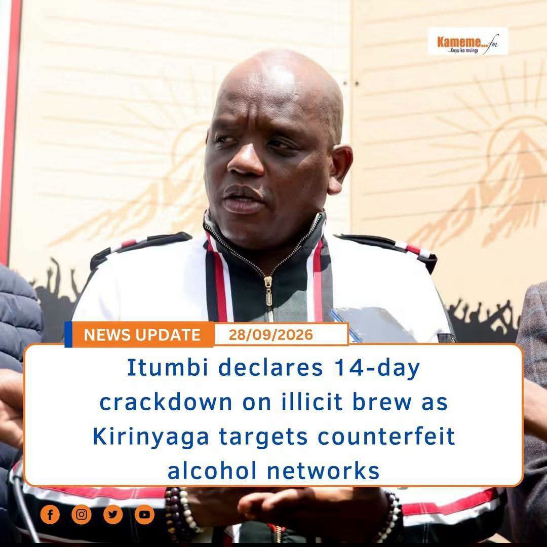 trishkabura's tweet photo. @OleItumbi  is spearheading coordinated efforts to tackle the menace of illicit and counterfeit alcohol in Kirinyaga.

A multi-agency team comprising security leadership, NACADA, KRA, KEBS, the Anti-Counterfeit Authority, county administrators and community representatives has agreed on a targeted 14-day joint action plan.

The mission is clear:

- Protect families and safeguard public health.

- Support legitimate businesses and responsible traders.

- Disrupt and dismantle networks involved in distributing harmful alcohol.

A united front for a safer Kirinyaga.

Good work, Dennis Itumbi.

The Kirinyaga We Want!

#TheKirinyagaWeWant