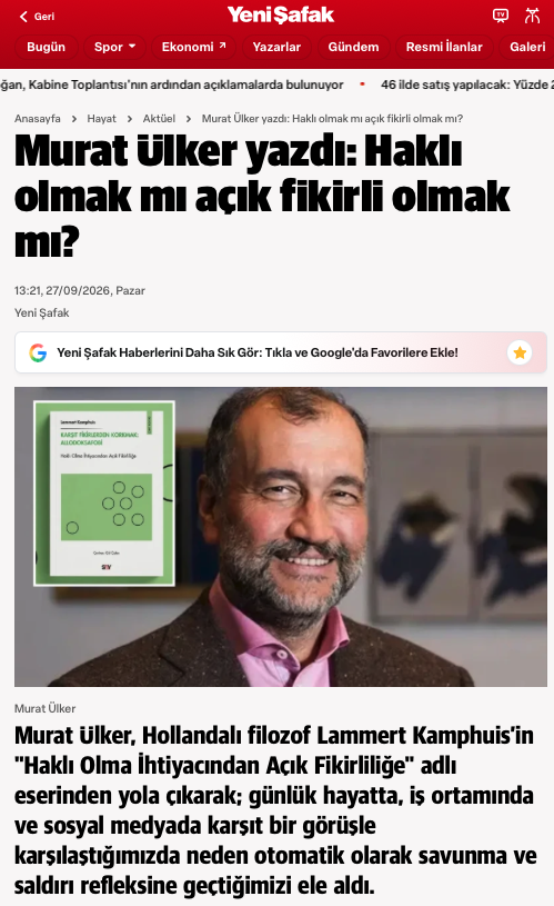 Musaozsoy's tweet photo. Tabii sadece Yeni Akit'te değil, aynı zamanda hem Yeni Şafak'ta hem de Odatv'de aynı anda yazabilen bir şahs-ı muhterem kendileri!
Bu üç gazetenin bir araya gelebildiği tek duygusal an (!) Murat Ülker'in yazılarını yayınladıkları an olabilir!
@yeniakit 
@yenisafak 
@odatv https://t.co/p0RKpkxmjA