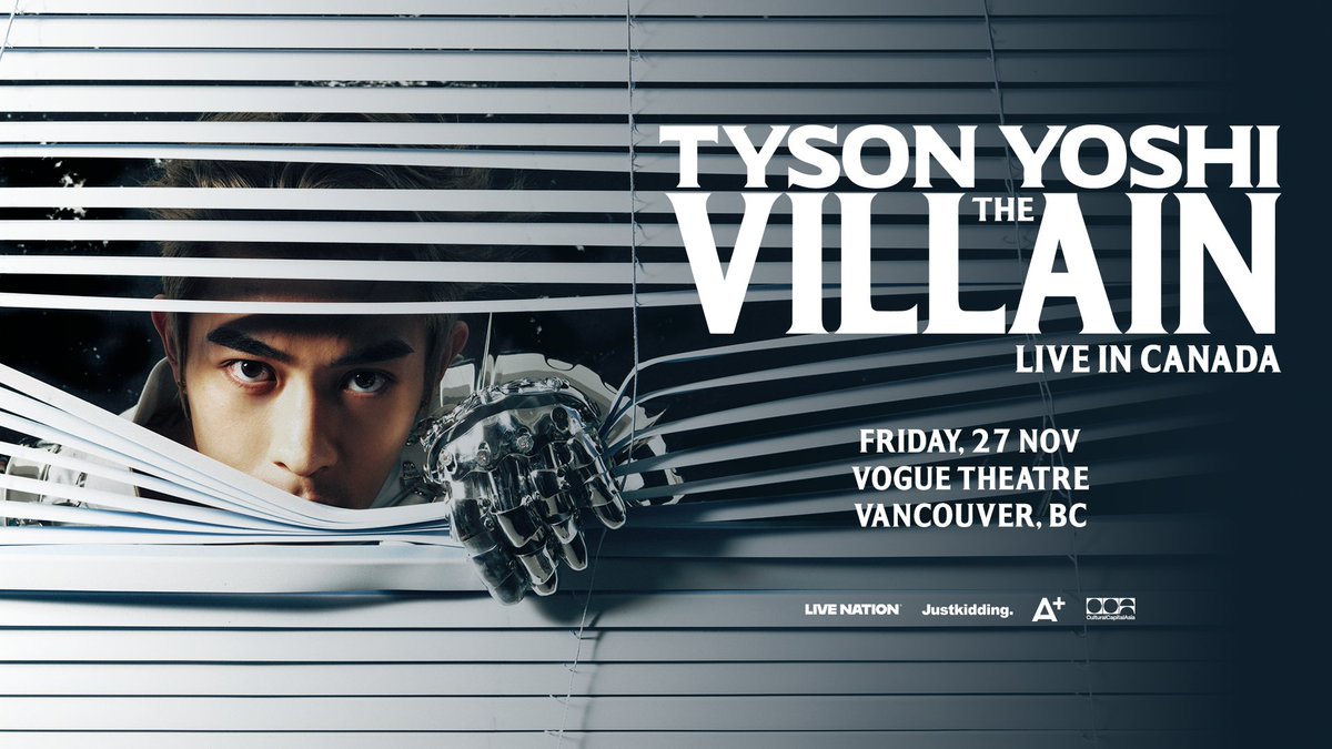 livenationwest's tweet photo. JUST ANNOUNCED: Tyson Yoshi is coming to the Vogue Theatre on November 27!

Tickets go on sale Friday at 10am. https://t.co/Sk3R117kfw https://t.co/NMXyS9ZqDx