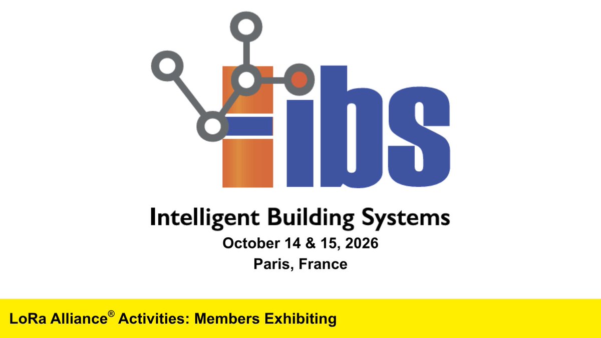 LoRaAlliance's tweet photo. 🏢 Heading to #IBSParis?
Join #LoRaAlliance members Oct. 14–15 in Paris and discover how #LoRaWAN is enabling smarter, more efficient & sustainable buildings through connected building automation, monitoring, metering & more.
📍 Paris, France
👉 https://t.co/r86GFuEWTI https://t.co/hXGpjHVTom