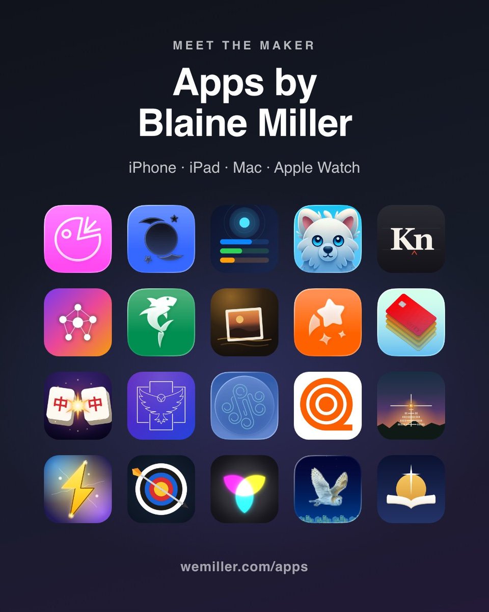 apps_by_blaine's tweet photo. Hi! I'm Blaine, and I make apps for iPhone, iPad, Mac and Apple Watch. Over the next few months I'll share one app at a time and what it's actually good for. No hype. Just useful stuff.

https://t.co/RxOvLj7T9R
#indiedev #iosapps https://t.co/OsIUjx5MMp