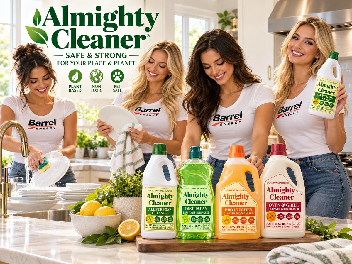 BRLLEnergy's tweet photo. $BRLL What if recovered oil could become something you use to clean? That’s the idea behind #ALMIGHTY, a new soap cleaner developed through Barrel Energy’s Happy Traps division. Turning recovered resources into useful products is an exciting next step for $BRLL. #BarrelEnergy #HappyTraps #CleanEnergy #FallFun #Autumn