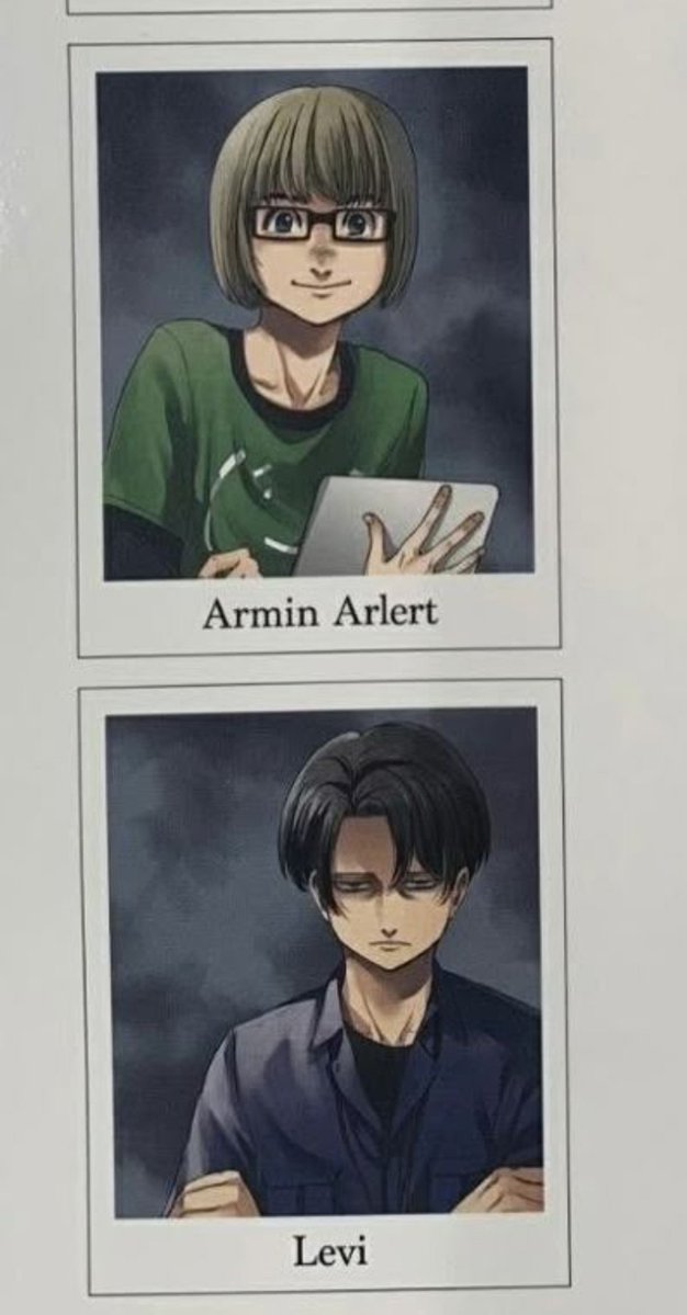 goldengooner62's tweet photo. the difference between armin and levi's expressions 😭 https://t.co/CxLgDeMxvM