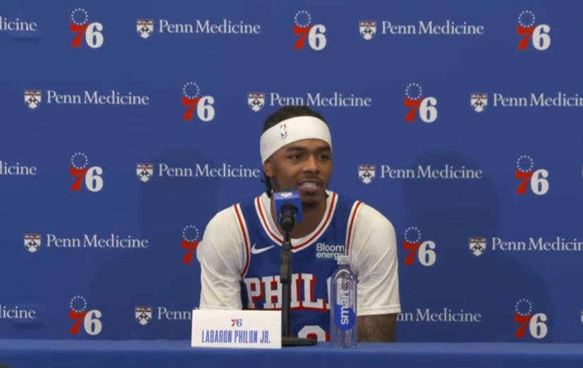 JoshReynolds24's tweet photo. "It starts on the defensive side of the ball... Being able to play both sides of the ball."

~ Labaron Philon Jr. on how he'll be able to carve out minutes now that the team looks different from when he was drafted compared to now https://t.co/veu7dyvRdN