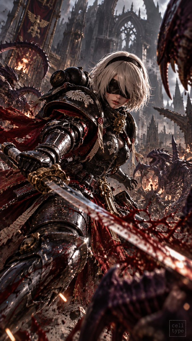 Troton3g's tweet photo. #AIart️️️️️️️️️️️️️️️️️️️️️️️️️️️️️️️️️️️️️️️️️️️️️️️️️️️ #WH40k #Nier    
2B \ Nier  
Adepte Saroritas https://t.co/Sqa8uz4Fpg