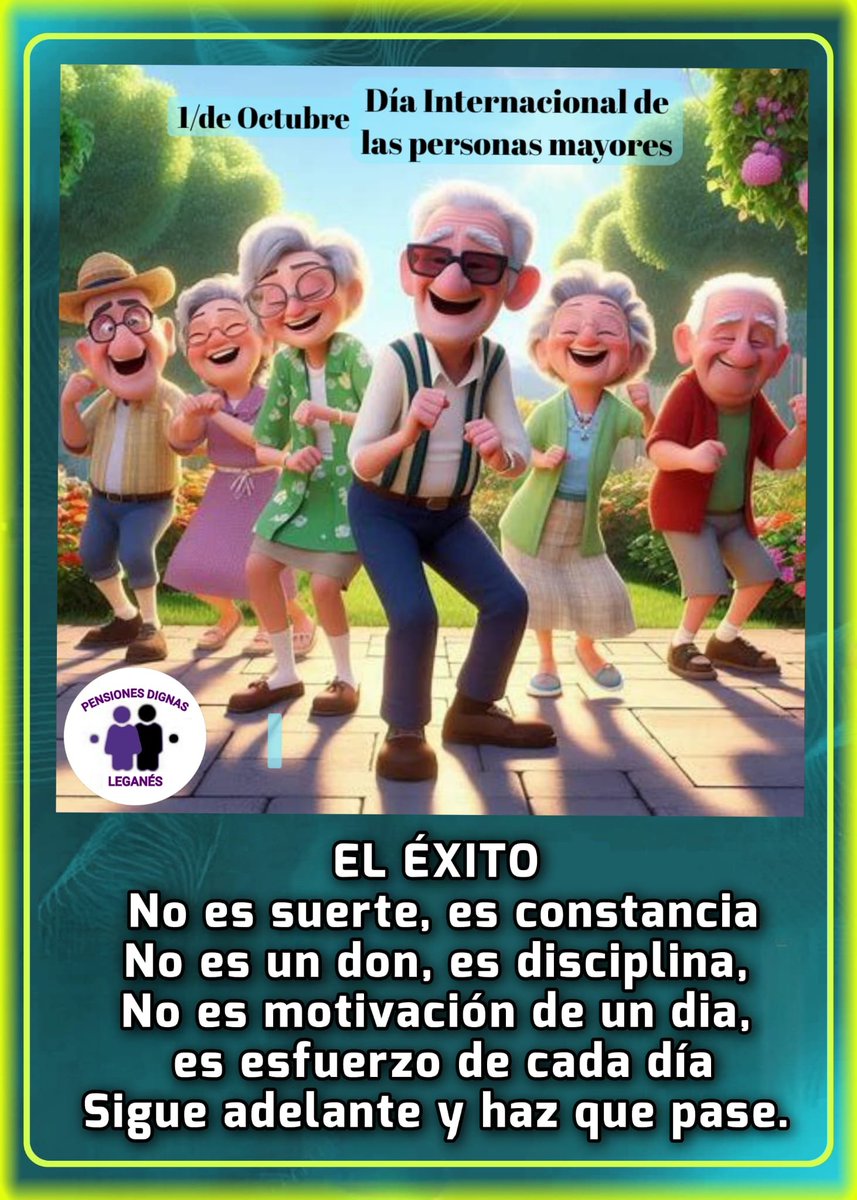 pensionazo_no's tweet photo. ¡LA DIGNIDAD NO SE JUBILA!
1 de octubre de 2026 Día Internacional de las Personas Mayores, día oficial proclamada por la Asamblea General de las Naciones Unidas en 1990 para reconocer la contribución esencial d este colectivo y visibilizar los retos del envejecimiento demográfico https://t.co/F0ycVZ1Xfw