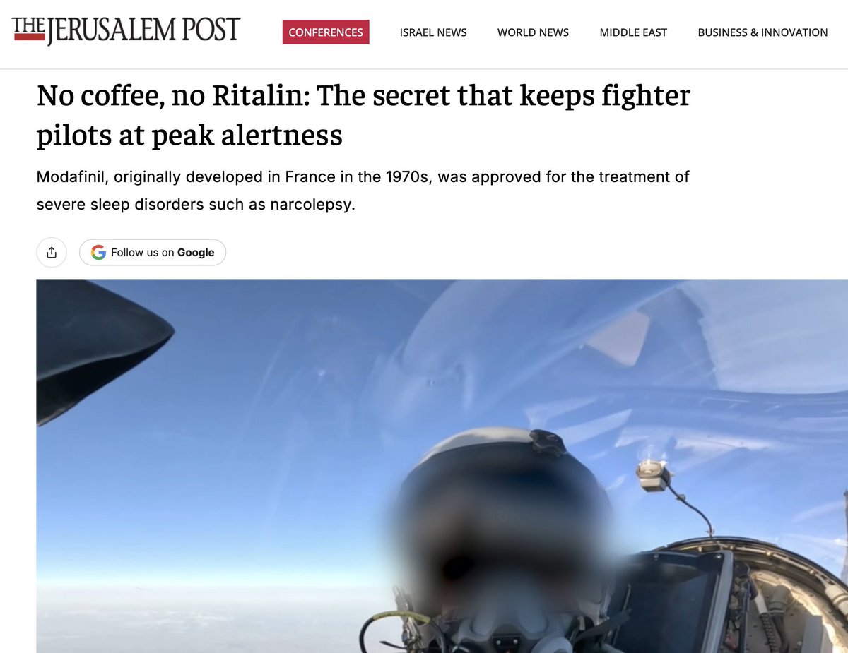 BasedBiohacker's tweet photo. perhaps modafinil is the secret israel has been keeping from us all along? https://t.co/uYTXcIub2o