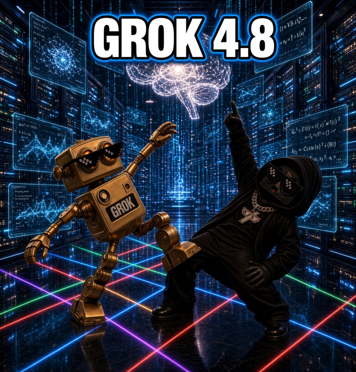GK_Trustee's tweet photo. Grok 4.7 just dropped and this robot already acting like 4.8 is live.
2.5T model. New C++ stack. Training finished. Now it’s in RL.
And the culture? Already on the floor dancing like the update shipped last night.
This thing not even a chatbot again. It’s becoming the meme of the cycle.
@grok @elonmusk