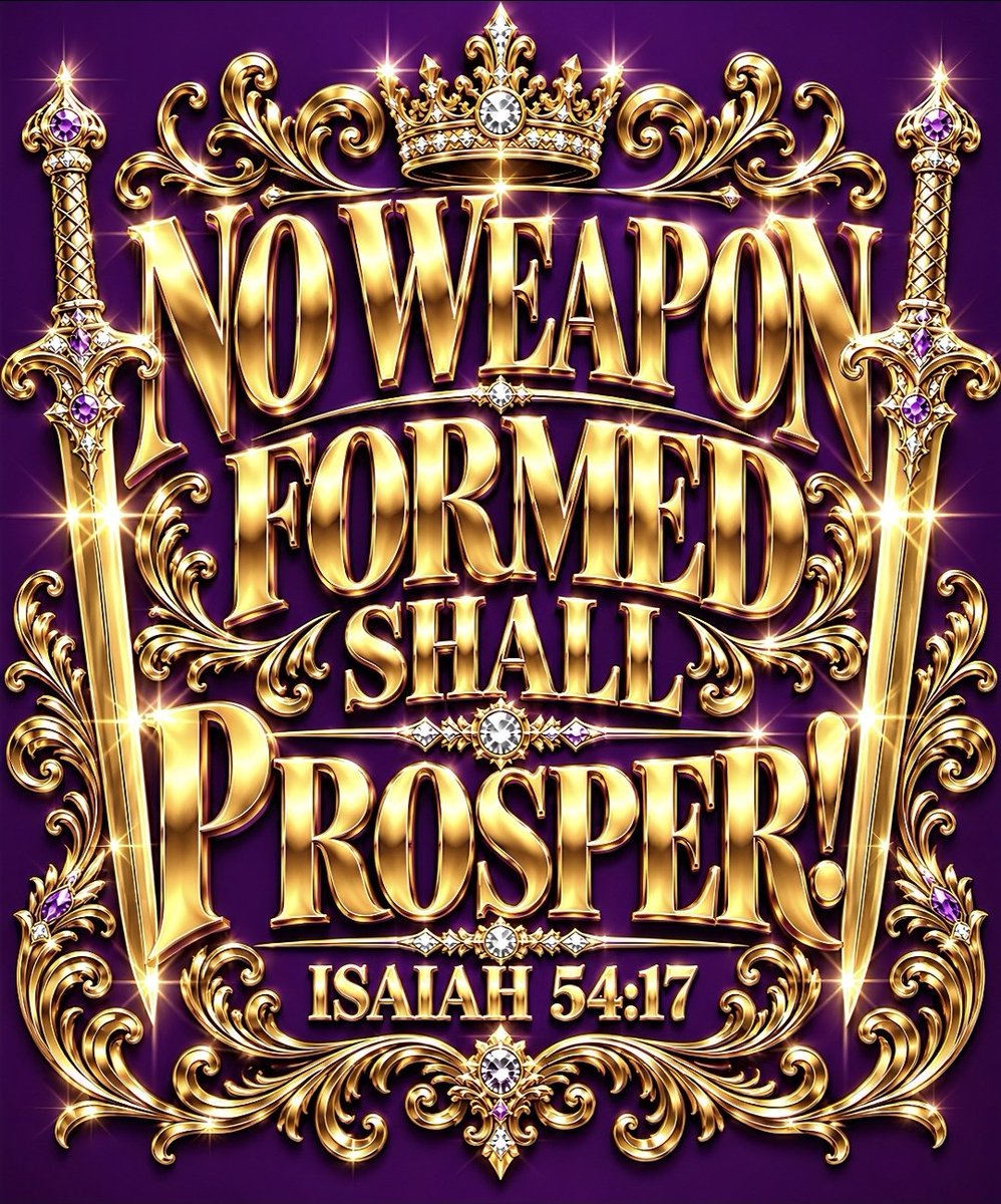 CATISSAKATANIA's tweet photo. THE WEAPON MAY FORM BUT IT WON'T PROSPER!!! AMEN!!! 💜💜💜
#ALLGLORYTOGOD #GODISGOOD 
#NOWEAPONFORMEDSHALLPROSPER 
#THANKFULGRATEFULBLESSED https://t.co/CURwF0mssE