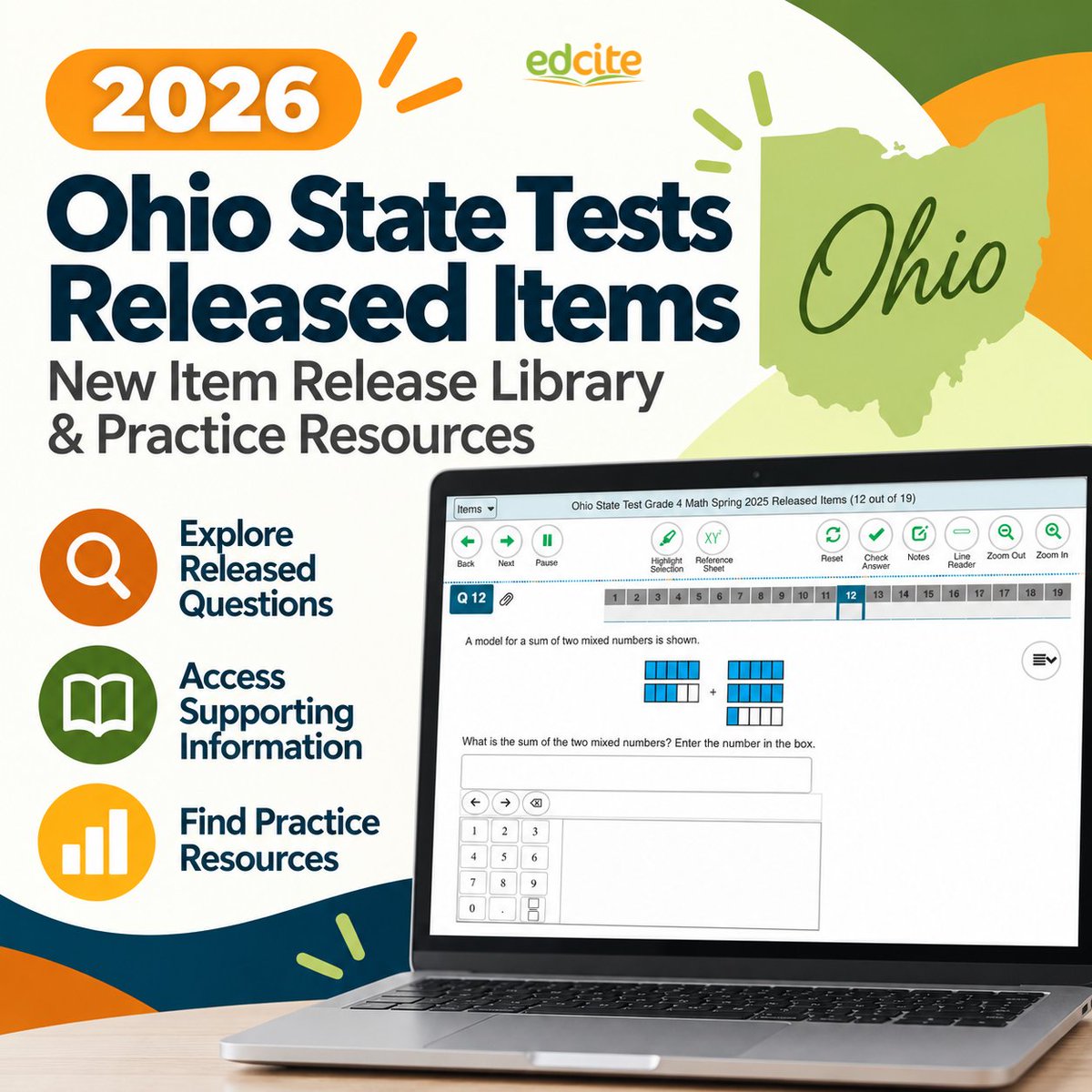 EdciteTeam's tweet photo. Ohio educators: There’s a new way to access released Ohio State Test questions for 2026.

Ohio introduced a new Item Release Library that brings released questions together with information like standards, scoring information, and sample responses.

We put together a quick guide to what changed and where you can find released OST questions and practice resources.

Read it here:
https://t.co/5bfV6DpJEt