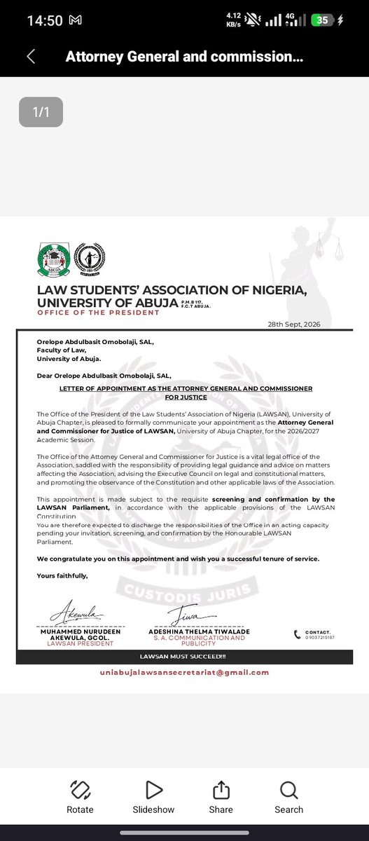 Orhayy's tweet photo. Not long ago, I was appointed as  the Attorney-General of Lawsan. This is a culmination of efforts as a student practitioner. Today isn't ripe to tell a story.

Alhamdulillah! https://t.co/aeptrIEB09
