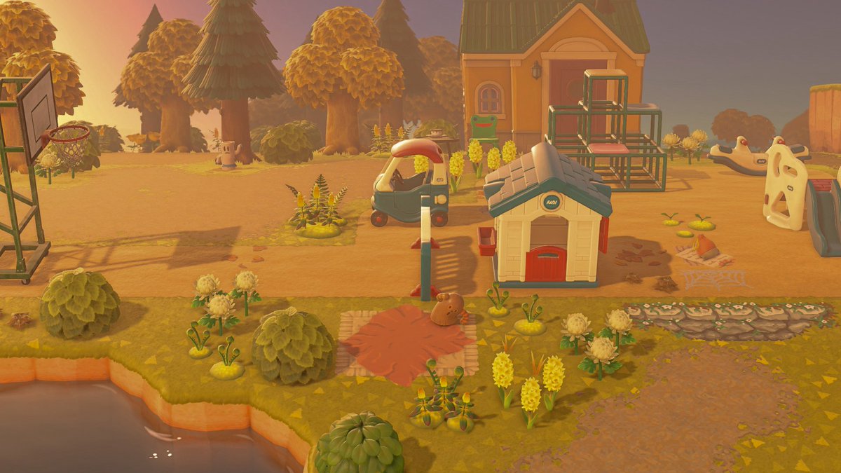 aleesgaming's tweet photo. The playground has been built. Stitches is walking by at his job making sure everything is ok &amp; in place 
Preset by me; Natural Enhancement 2 click the link to my Kofi to get it!
☕️🍁🕯️🧸 
Tags; #acnh #acnhdesigns #acnhcommunity #acnhinspo #acnhidea #acnhisland #acnhfall https://t.co/5W2yXDwe8o