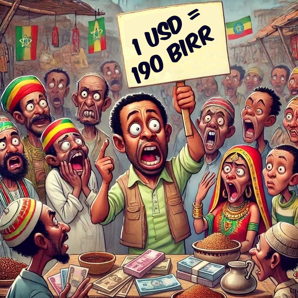 tesfanews's tweet photo. 🚨 Ethiopia’s birr reportedly plunges from around 179 to 192 per US dollar in one day amid war-related uncertainty, market panic and concerns over possible capital flight. https://t.co/winnleSEd7