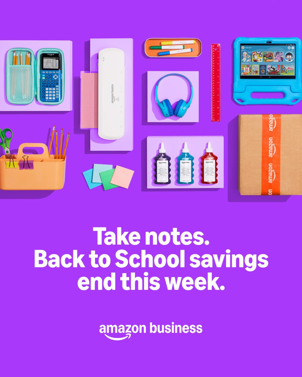 AmazonBusiness's tweet photo. Save on last-minute school must-haves with fast delivery on your #BacktoSchool classroom essentials. https://t.co/rUejFrTBqS https://t.co/S0UKEoTPhb