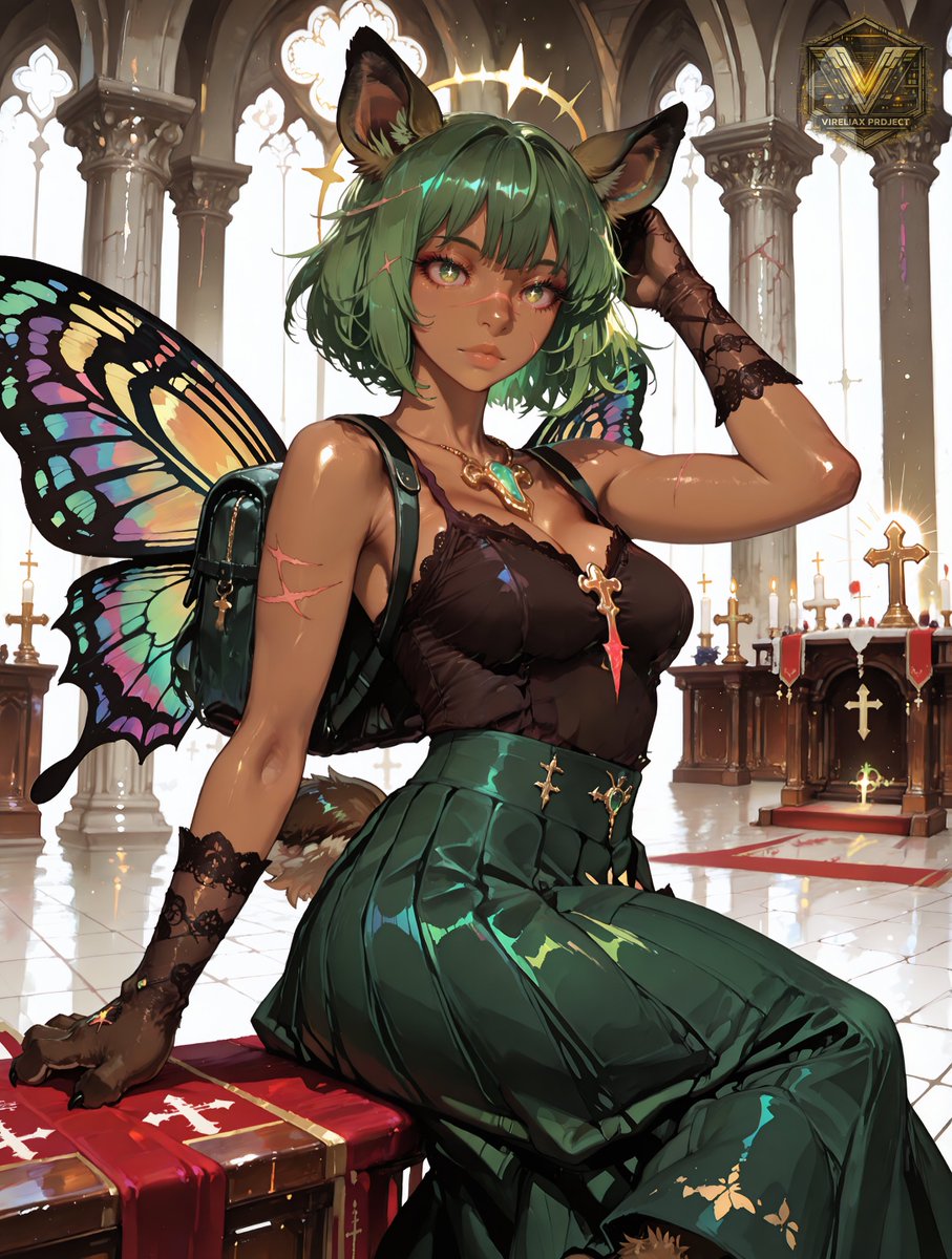 vireliax's tweet photo. SUBJECT OBSERVATION LOG — SHIN-KUROTA // A-106

An untouched mission church in an emptied valley. She lights the candles at dusk, in the wrong order, from a missal she cannot read. Nine years.

The file calls it displacement behaviour.

#AIart #monstergirl https://t.co/naWEqQFxsc