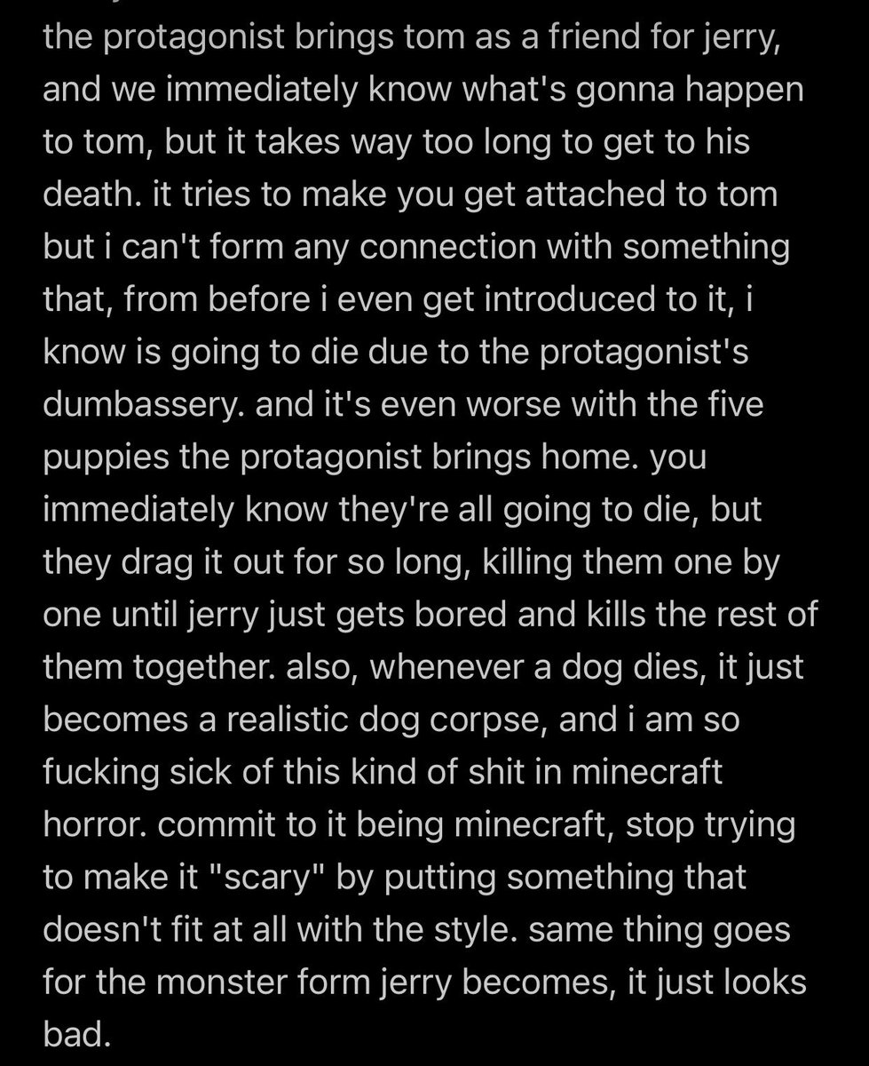 ayanavision's tweet photo. i've recently had the displeasure of watching the worst minecraft horror series i have ever seen, and i'd even go as far as to say its the worst piece of media i've ever seen.

here's my review of that minecraft horror series about the dog with the fucked up eyes. https://t.co/3CQLKqnYj0