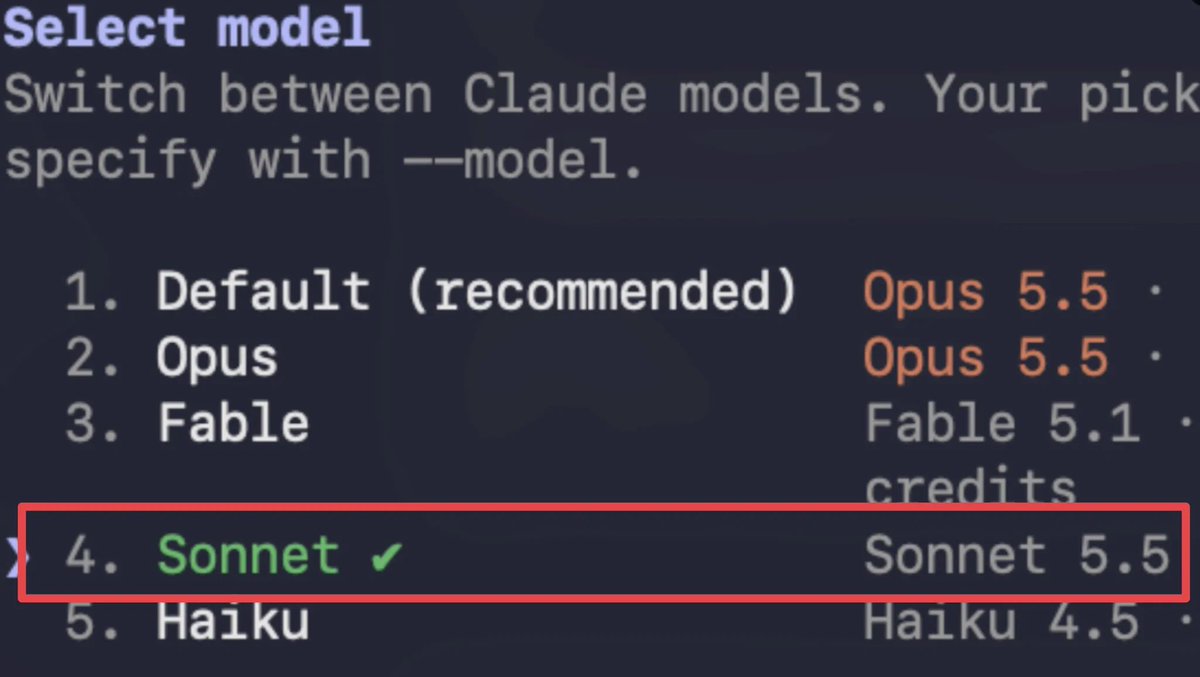 AIDailyLeaks's tweet photo. Sonnet 5.5 just went live on claude code! https://t.co/cbPzleC6Dq