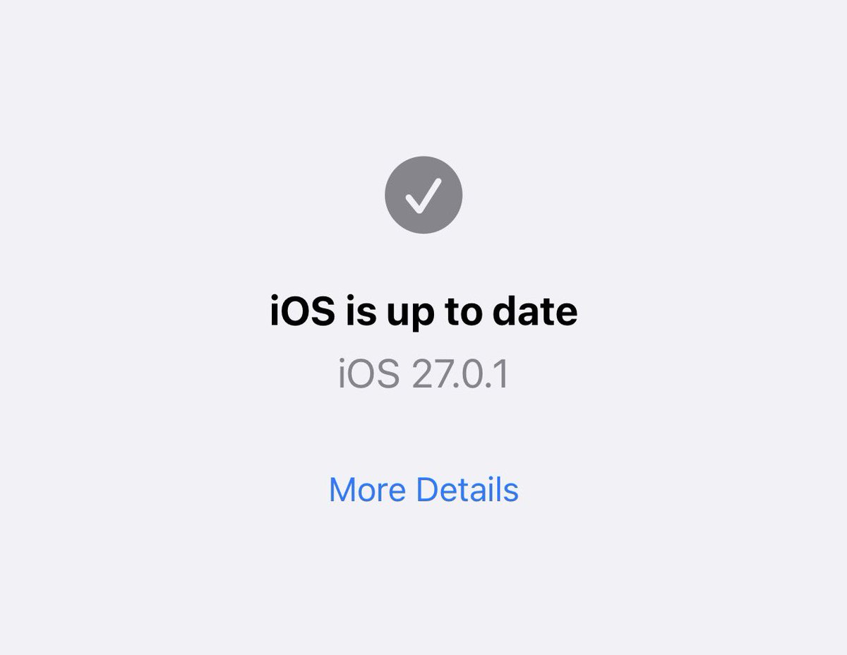 jimmichahal's tweet photo. iOS 27.0.1 
#iOS27 https://t.co/1nBtb3qP96