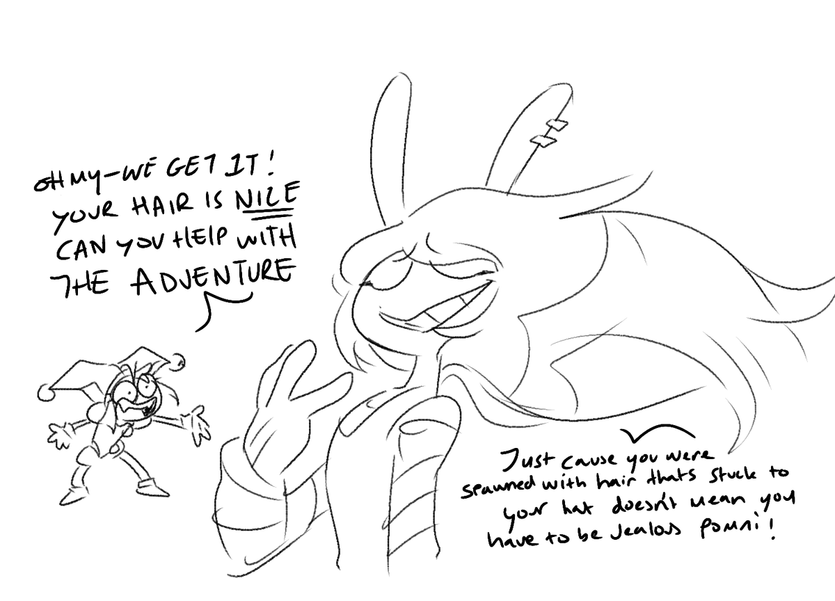 tinypwbble's tweet photo. If I had hair I could aurafarm with I'd be super annoying about it tbh #TADC #Theamazingdigitalcircus https://t.co/VNEC8j6LjJ