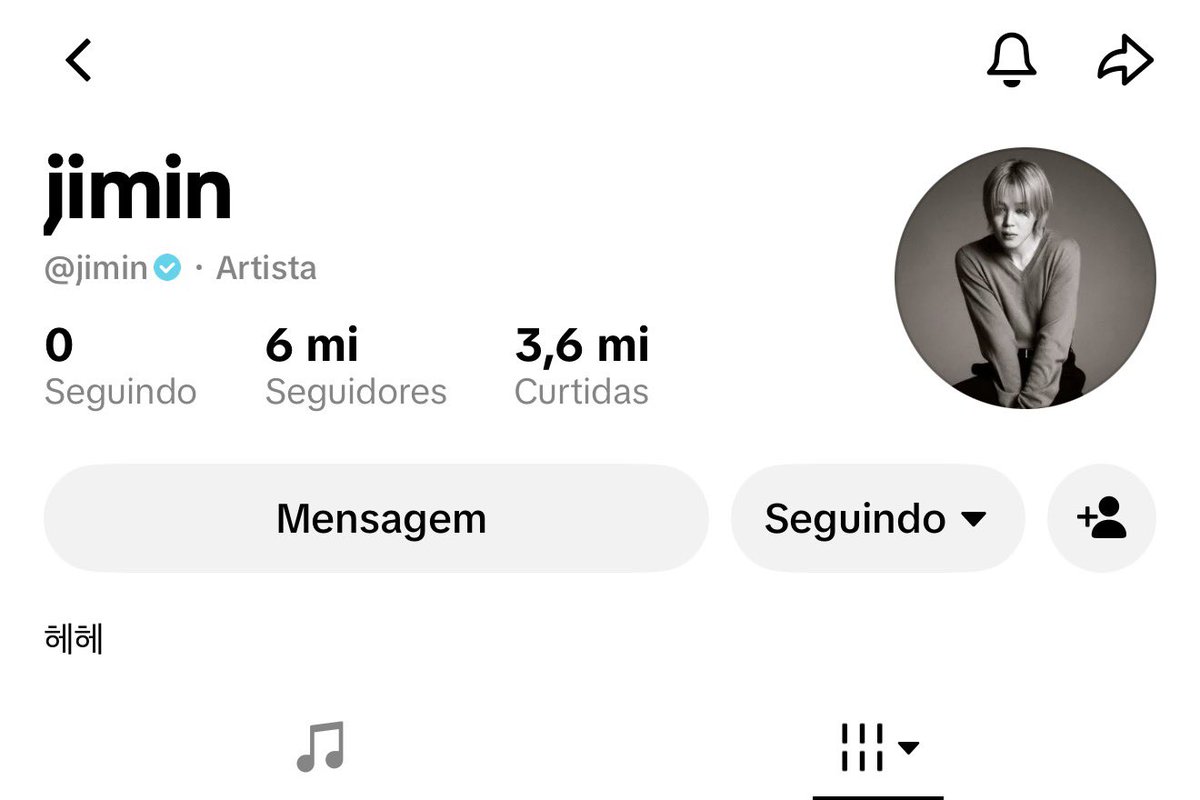 jmjklab's tweet photo. 📸 | #JIMIN ultrapassou 6 milhões de seguidores no TikTok!

🔗: https://t.co/ZghB2SVhE4 https://t.co/adcTHI0AUJ