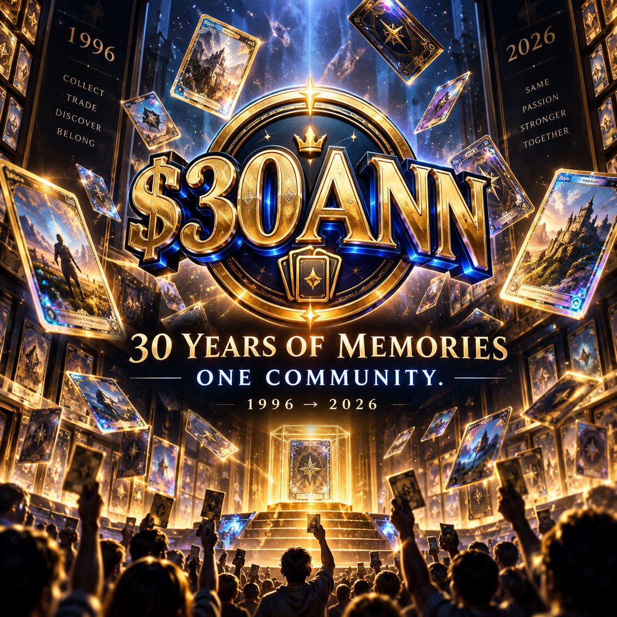 30ANNToken's tweet photo. 30 YEARS OF COLLECTING. ONE NEW CHAPTER. ⚡️

We grew up chasing cards.
Trading them at school.
Opening packs hoping for that one legendary pull.
Keeping some. Losing some. Regretting a few trades forever. 😂

From 1996 to 2026, collecting culture became part of an entire generation.

$30ANN was created to celebrate exactly that.

Not one franchise.
Not one card game.
Not one fandom.

Trading cards. Sports cards. TCGs. Rare pulls. Childhood memories. Collector culture.

And now we’re building something around that nostalgia — together.

The community is still early.
The story is still being written.
And that’s exactly what makes this part interesting.

30 years of memories.
One anniversary.
One community.

$30ANN 🃏⚡️

#30ANN #CollectorCulture #TradingCards #CryptoCommunity
