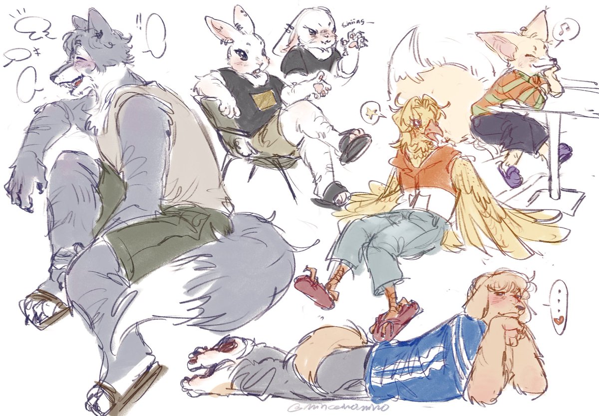 minccinomino's tweet photo. my favourite part of drawing characters is throwing on their dumb outfits and making them look Stupid #skzoo https://t.co/cu0edSB8fG