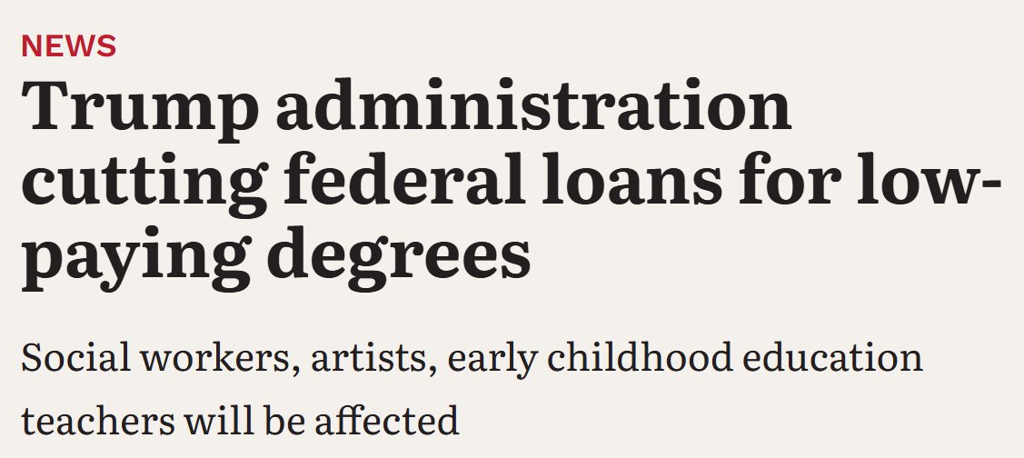 cremieuxrecueil's tweet photo. Finally.

Sanity.

America will no longer be subsidizing the worst degrees and punishing those who earn useful ones.

That's going to reverse: no subsidies for useless degrees. Go get a useful one instead! https://t.co/bDdUZr1NV0