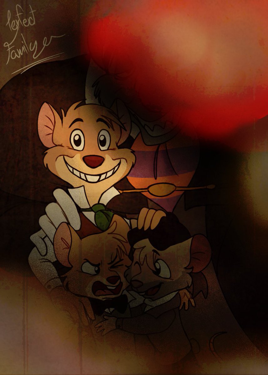 TRMODE11's tweet photo. The perfect family photo. 🐁🐀

#TGMD #TheGreatMouseDetective #Basigan #art #Ratigan #BasilofBakerStreet https://t.co/gsVw8rWFVf