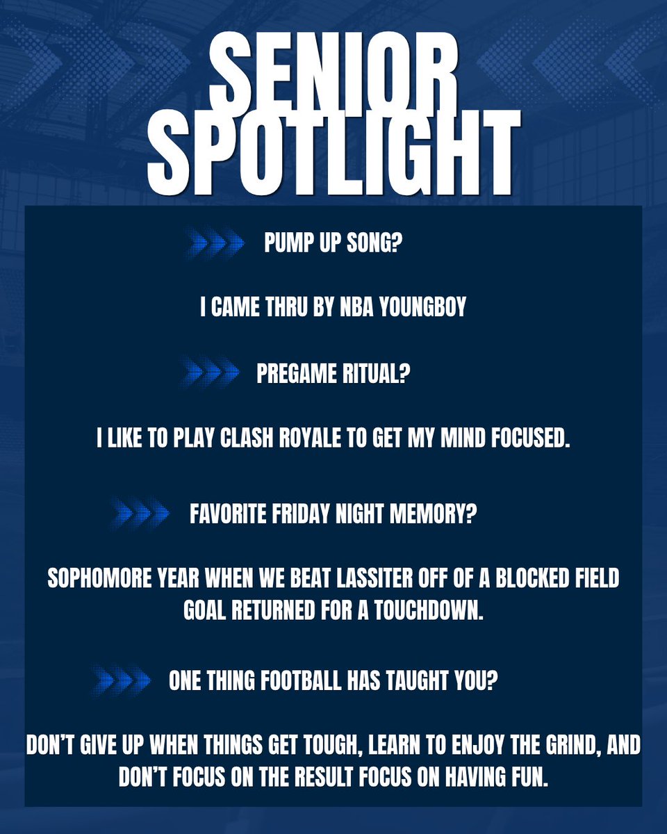 RICSFootball's tweet photo. Next up for our Senior Spotlight is OL/DL Henry Pridgen #55 

Locked in on and off the field. Grinder in the trenches and a great teammate.
Proud of you, Henry! Let’s finish this senior year right! 🔵🔴 https://t.co/nypjyHH8my