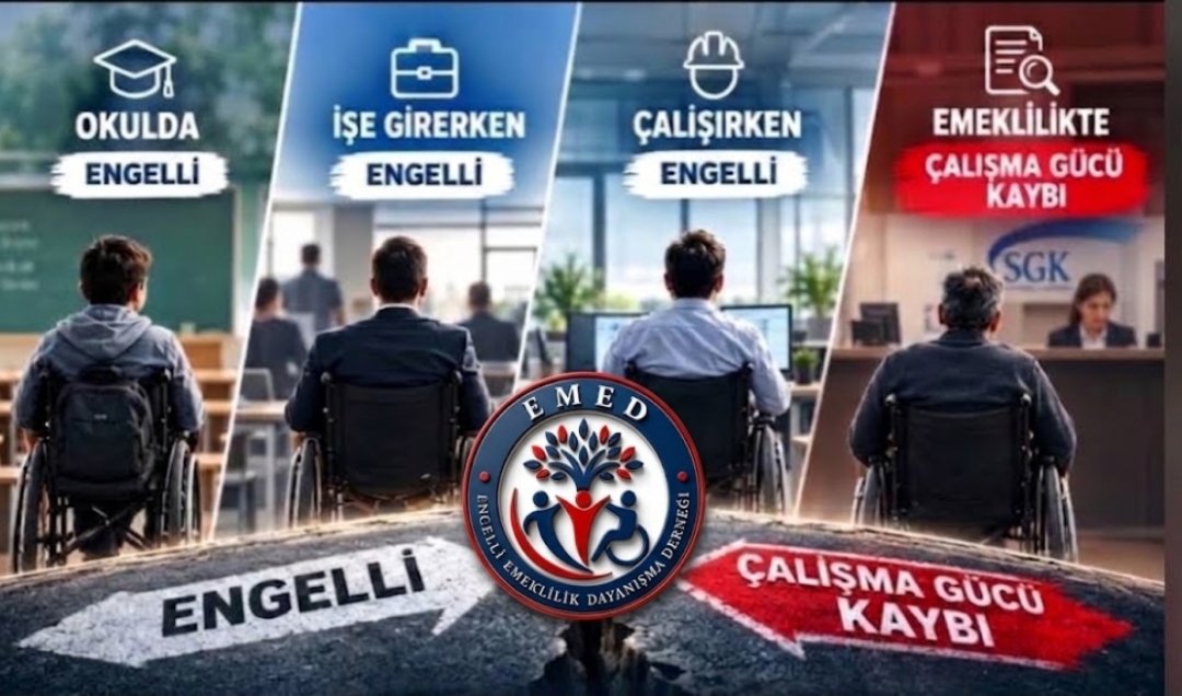 emeddernegi's tweet photo. Aynı insan. Aynı engellilik. Aynı çalışma hayatı.

Okulda engelli, işe girerken engelli, 
çalışırken engelli kabul edilen birey, emeklilik aşamasına geldiğinde neden farklı bir kriterle, “çalışma gücü kaybı” üzerinden değerlendiriliyor?

Bir insanın engelliliği emeklilik kapısına gelince değişmez.
Engelli emekliliğinde adil, tutarlı ve öngörülebilir bir değerlendirme istiyoruz.

Aynı kişiye, aynı engelliliğe, farklı kriter uygulanmamalı. 

#EngelliEmeklilikte Engellinin Sabrı Kalmadı