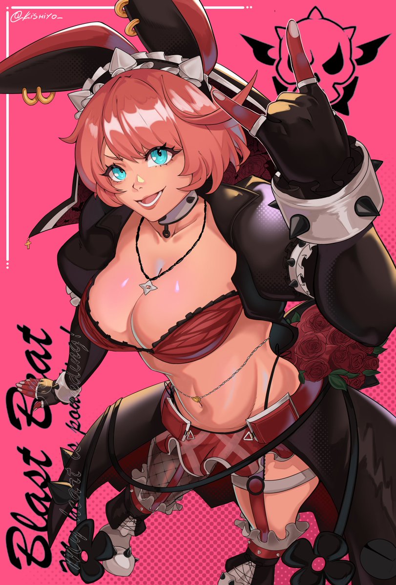 kishiyo_'s tweet photo. Let's Rock 🤘

(Outfit design by @/chocochip_trip)

#Elphelt #GuiltyGear https://t.co/J0wOK6Knem